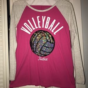 Justice long sleeve girls shirt “Volleyball” Sz 12